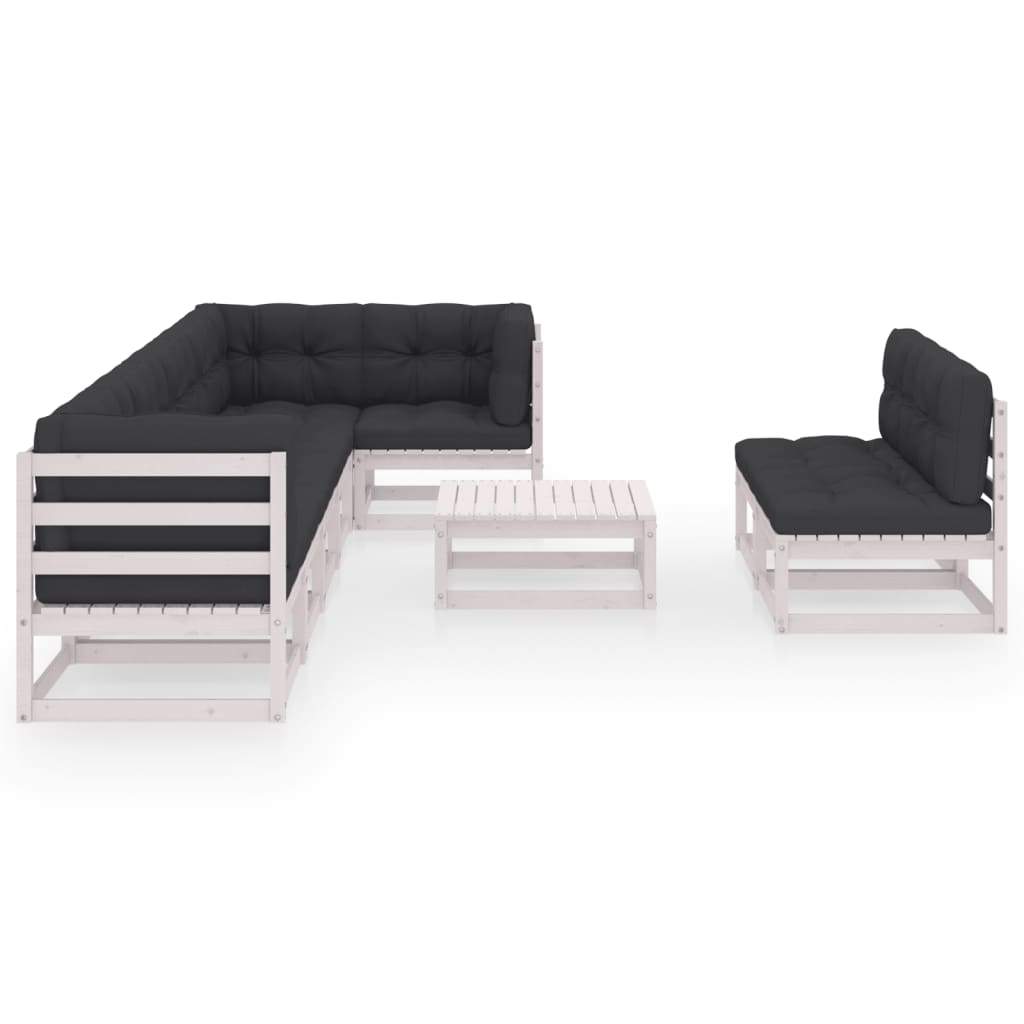

vidaXL 9-delige Loungeset met kussens massief grenenhout