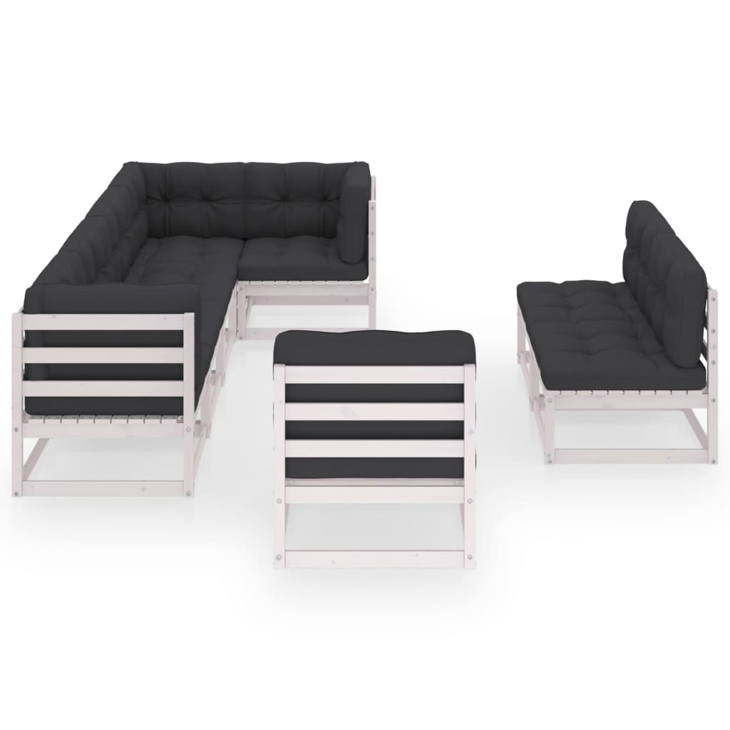vidaXL 8-delige Loungeset met kussens massief grenenhout afbeelding