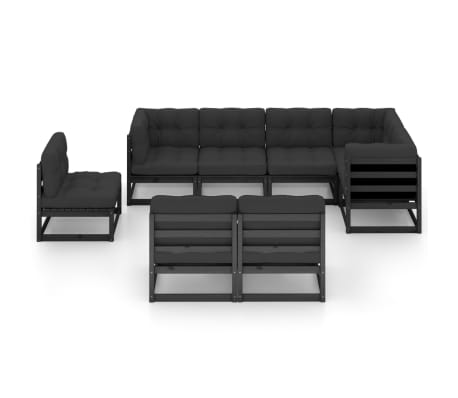 vidaXL 8-tlg. Garten-Lounge-Set mit Kissen Massivholz Kiefer