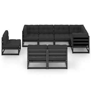 vidaXL 8-tlg. Garten-Lounge-Set mit Kissen Massivholz Kiefer
