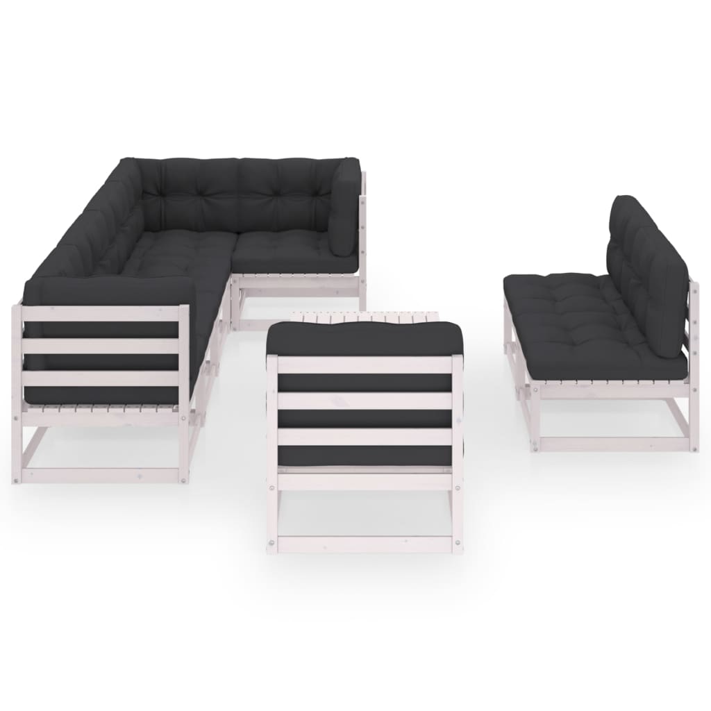 

vidaXL 9-delige Loungeset met kussens massief grenenhout