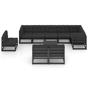 vidaXL Sodo komplektas su pagalvėlėmis, 10 dalių, pu&scaron;ies masyvas