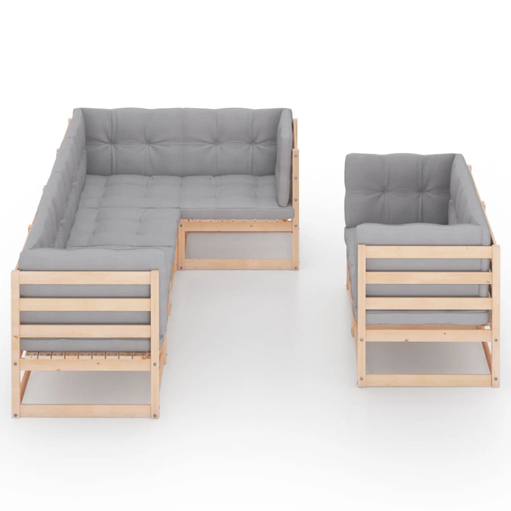 vidaXL 7-delige Loungeset met kussens massief grenenhout afbeelding