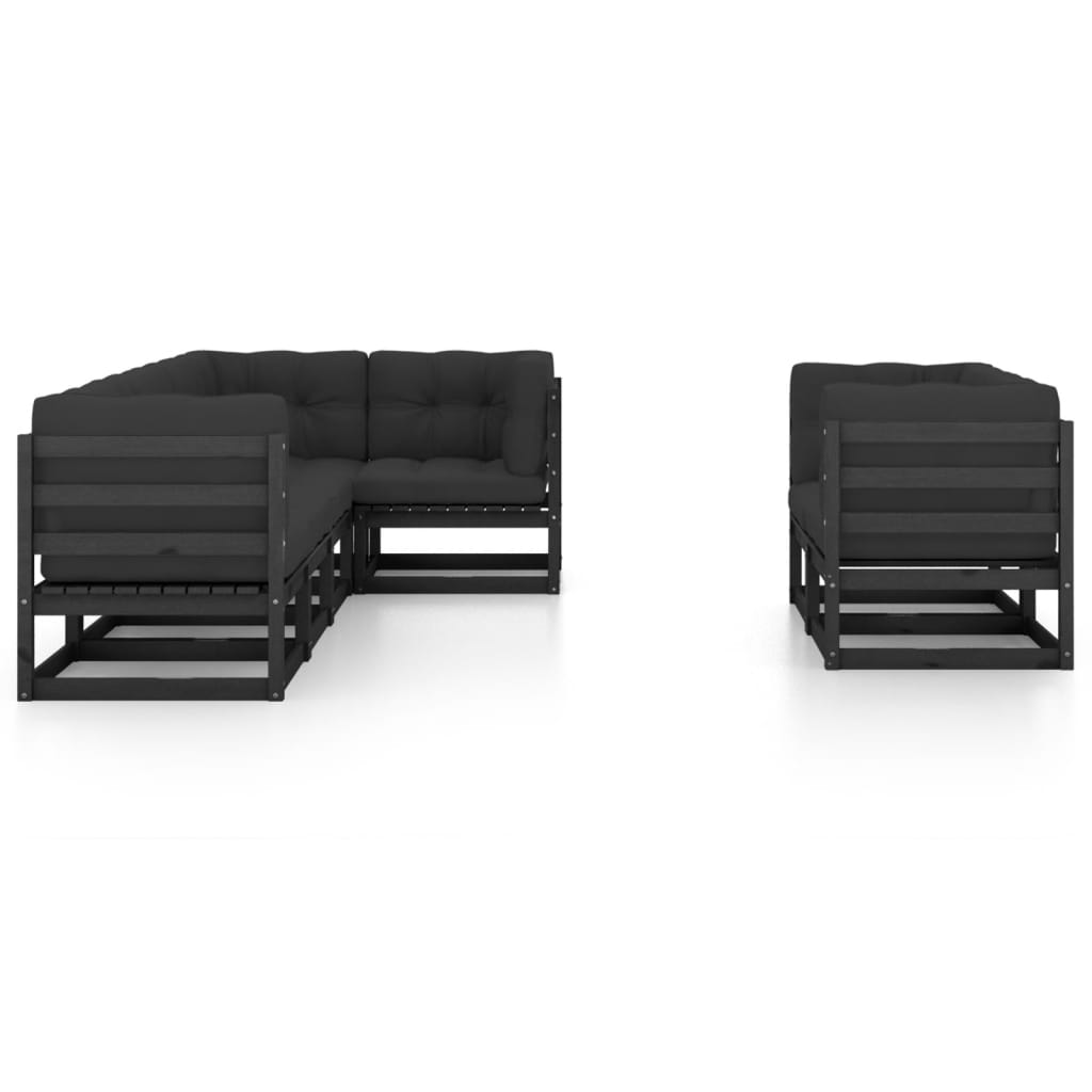 

vidaXL 7-delige Loungeset met kussens massief grenenhout