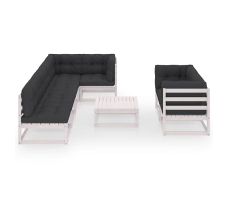 vidaXL Salon de jardin 8 pcs avec coussins Bois de pin massif