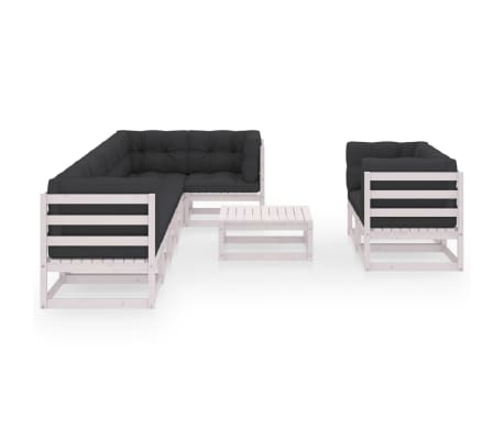 vidaXL Sodo komplektas su pagalvėlėmis, 9 dalių, pu&scaron;ies masyvas