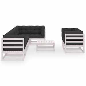 vidaXL Sodo komplektas su pagalvėlėmis, 9 dalių, pu&scaron;ies masyvas