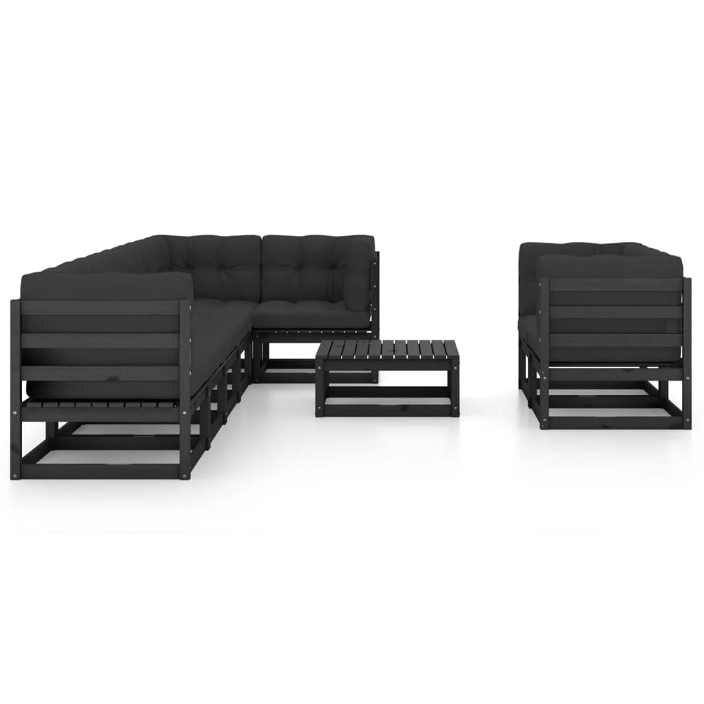 

vidaXL 9-delige Loungeset met kussens massief grenenhout