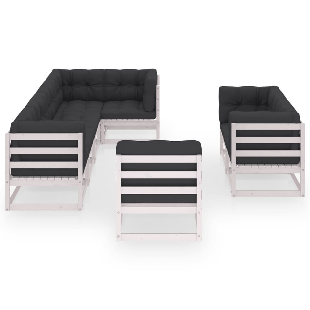 vidaXL 8-delige Loungeset met kussens massief grenenhout afbeelding