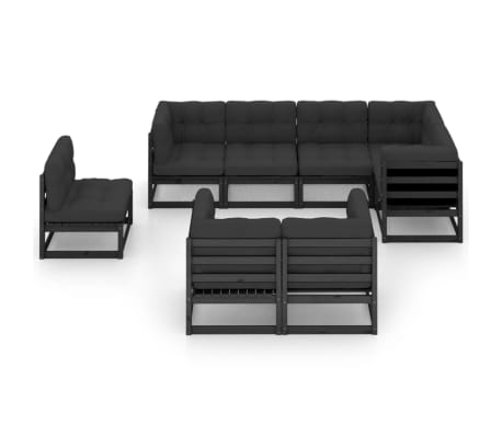 vidaXL 8 Piece Garden Lounge Set with Cushions Solid Pinewood