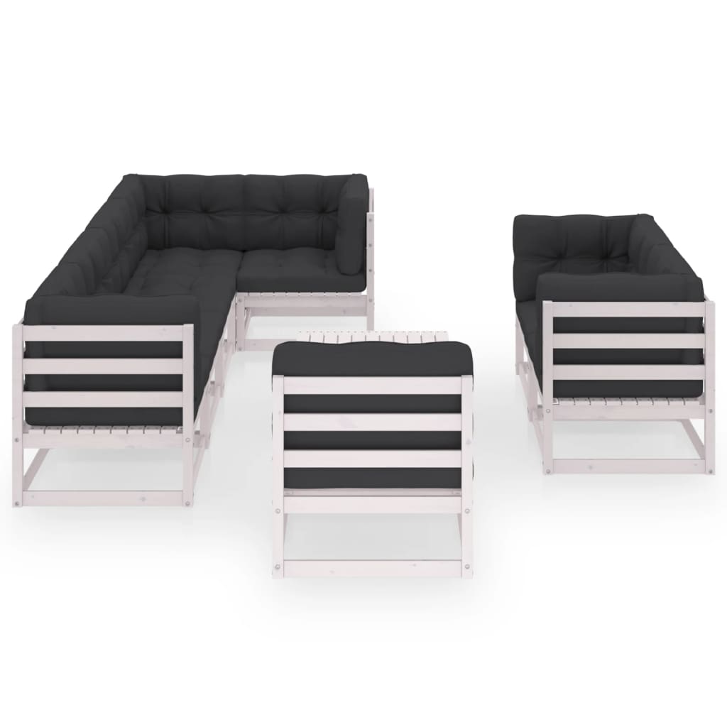 

vidaXL 9-delige Loungeset met kussens massief grenenhout