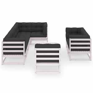 vidaXL Sodo komplektas su pagalvėlėmis, 9 dalių, pu&scaron;ies masyvas