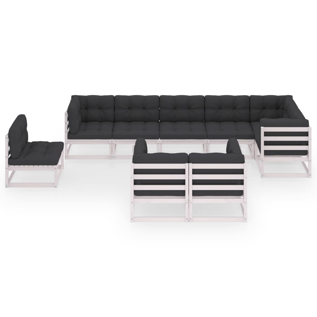 

vidaXL 9-delige Loungeset met kussens massief grenenhout