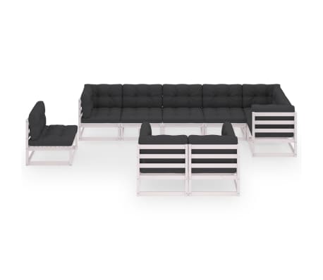 vidaXL 9-osainen Puutarhasohvasarja tyynyill&auml; t&auml;ysi m&auml;nty