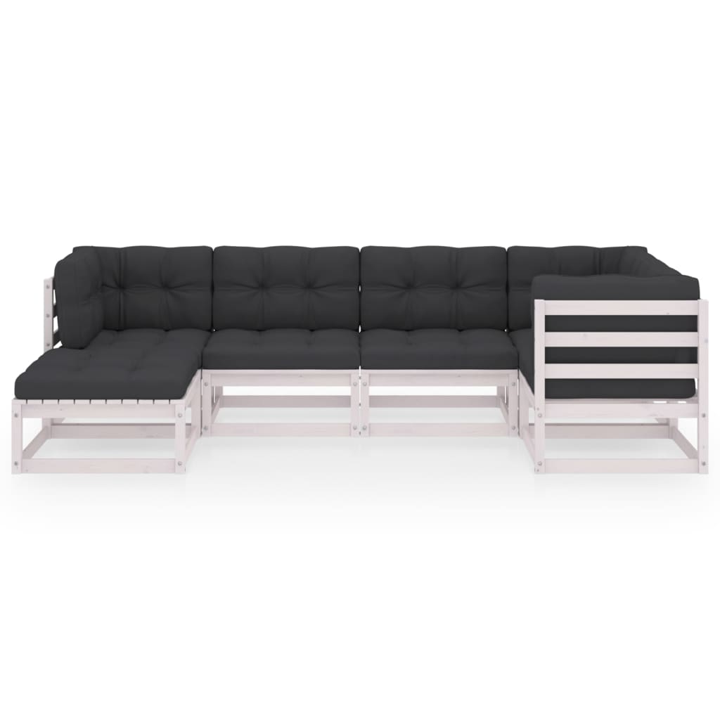 

vidaXL 6-delige Loungeset met kussens massief grenenhout