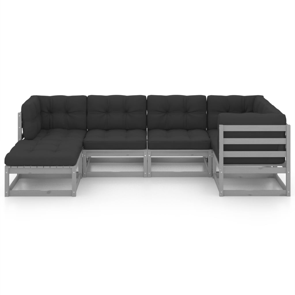 

vidaXL 6-delige Loungeset met kussens massief grenenhout