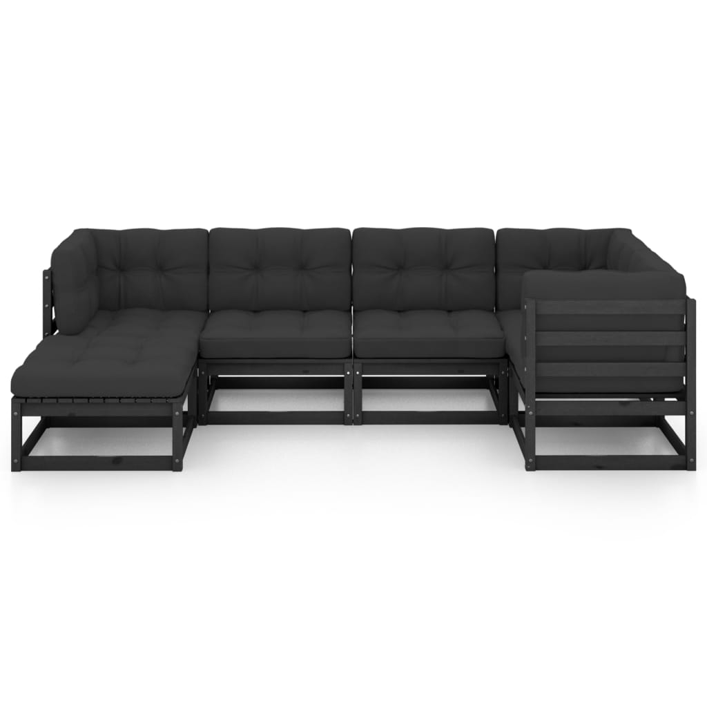 vidaXL 6-delige Loungeset met kussens massief grenenhout afbeelding