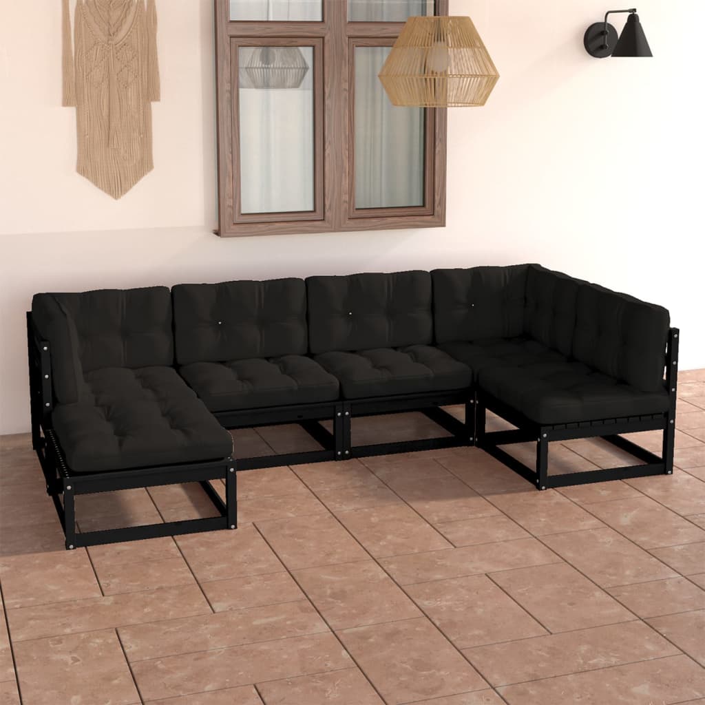 vidaXL 6-tlg. Garten-Lounge-Set mit Kissen Massivholz Kiefer