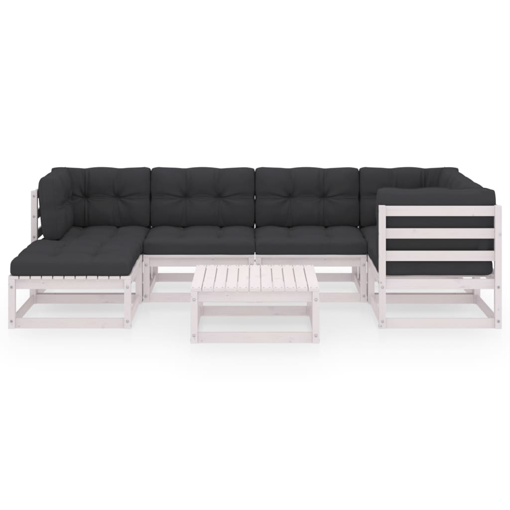 vidaXL 7-delige Loungeset met kussens massief grenenhout afbeelding