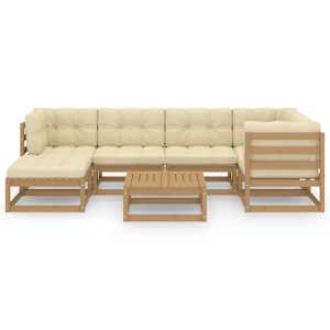 vidaXL Sodo komplektas su pagalvėlėmis, 7 dalių, pu&scaron;ies masyvas