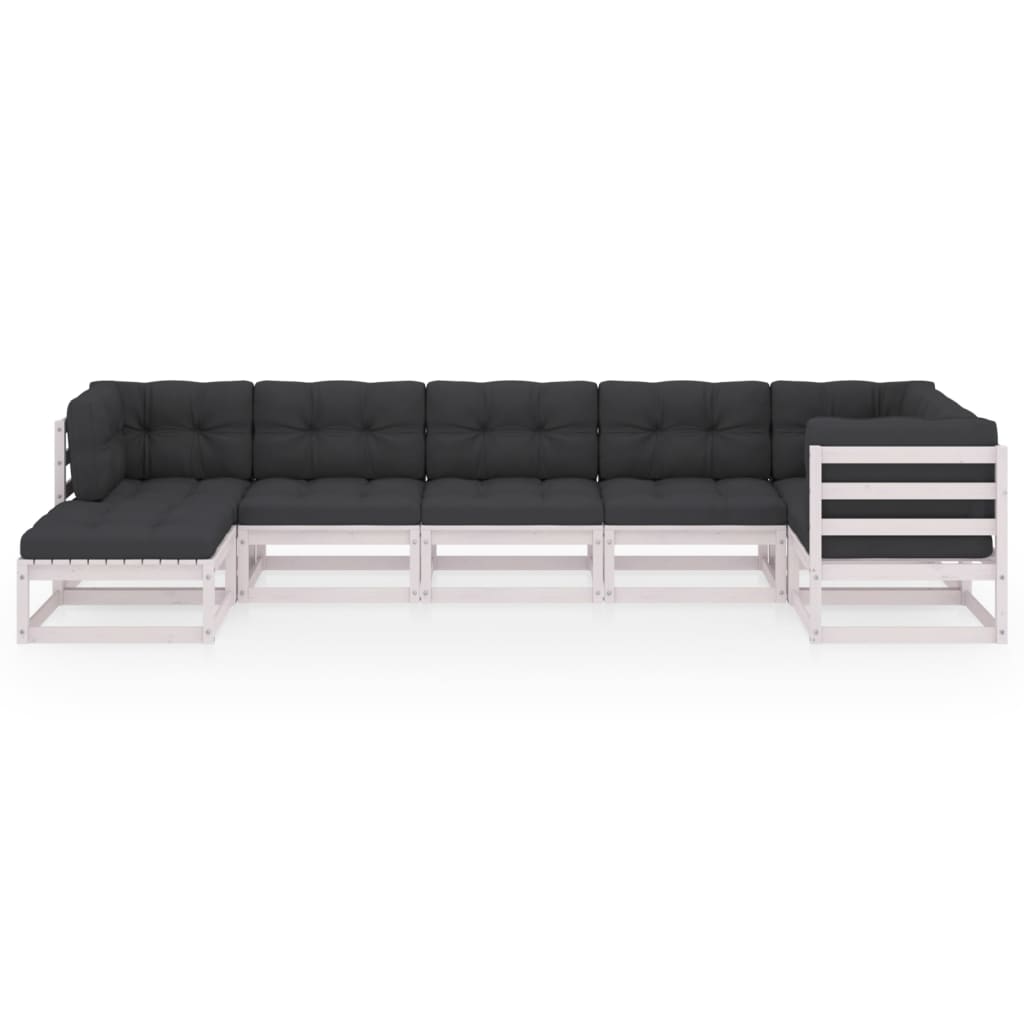 

vidaXL 7-delige Loungeset met kussens massief grenenhout