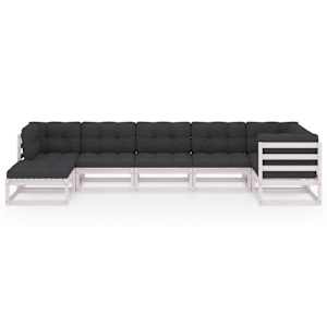 vidaXL 7-tlg. Garten-Lounge-Set mit Kissen Massivholz Kiefer