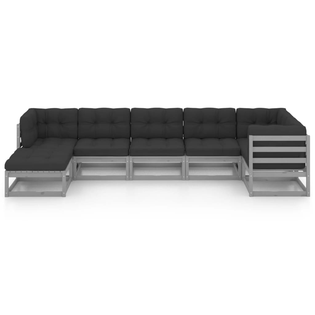 

vidaXL 7-delige Loungeset met kussens massief grenenhout