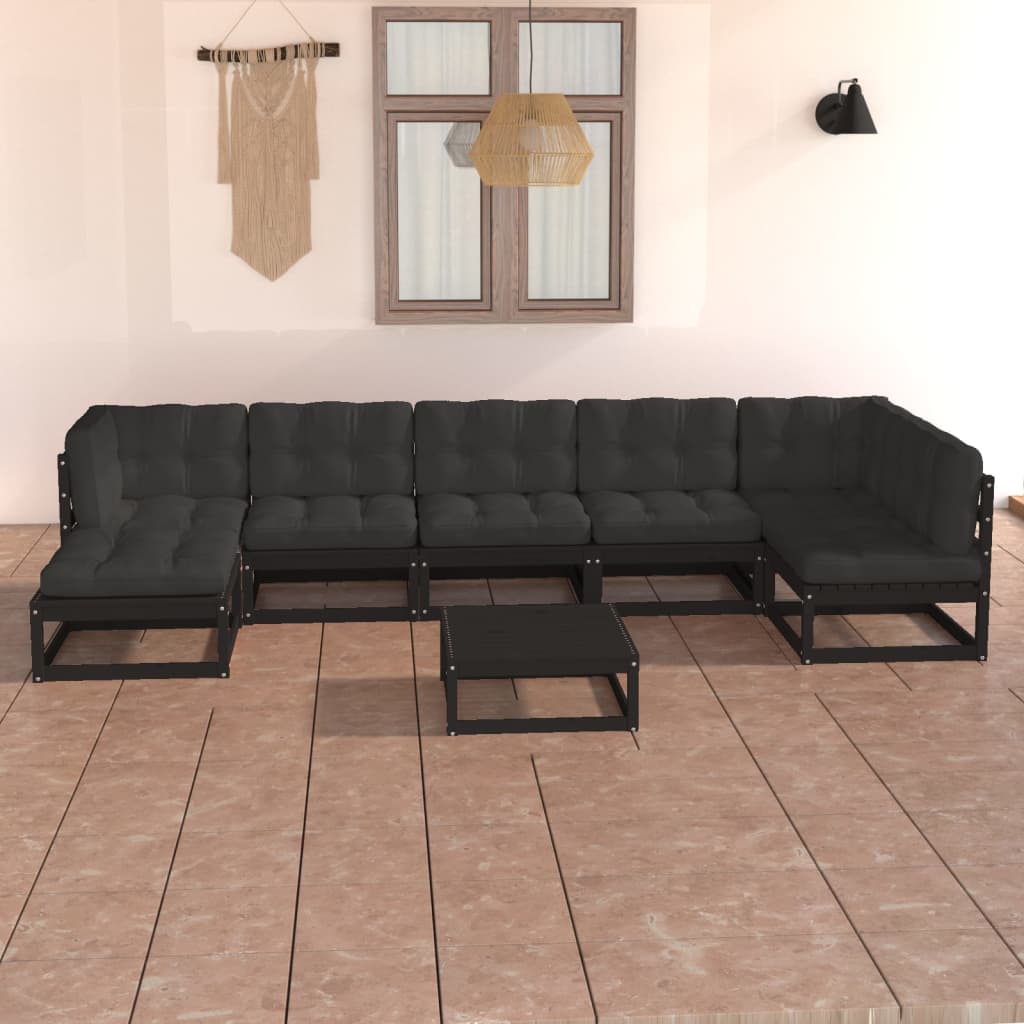 vidaXL 8-tlg. Garten-Lounge-Set mit Kissen Massivholz Kiefer