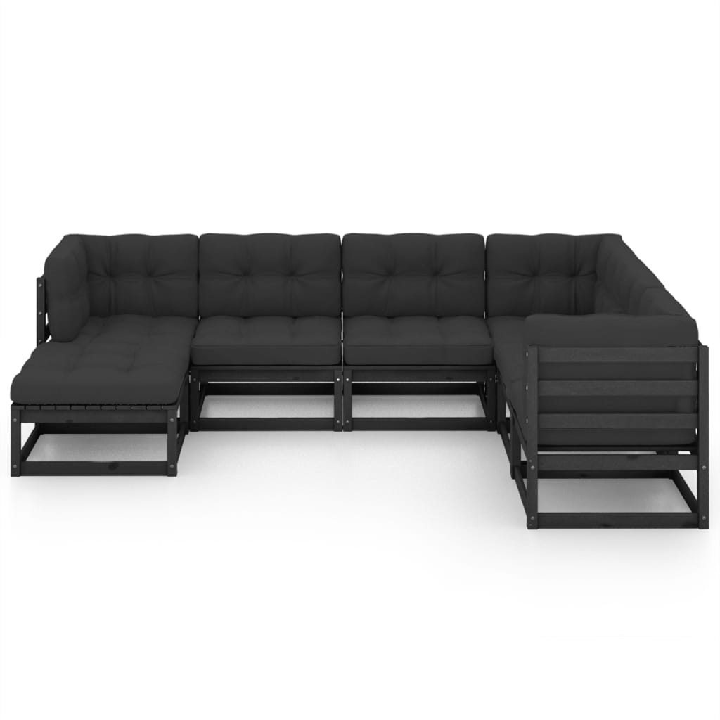 

vidaXL 7-delige Loungeset met kussens massief grenenhout