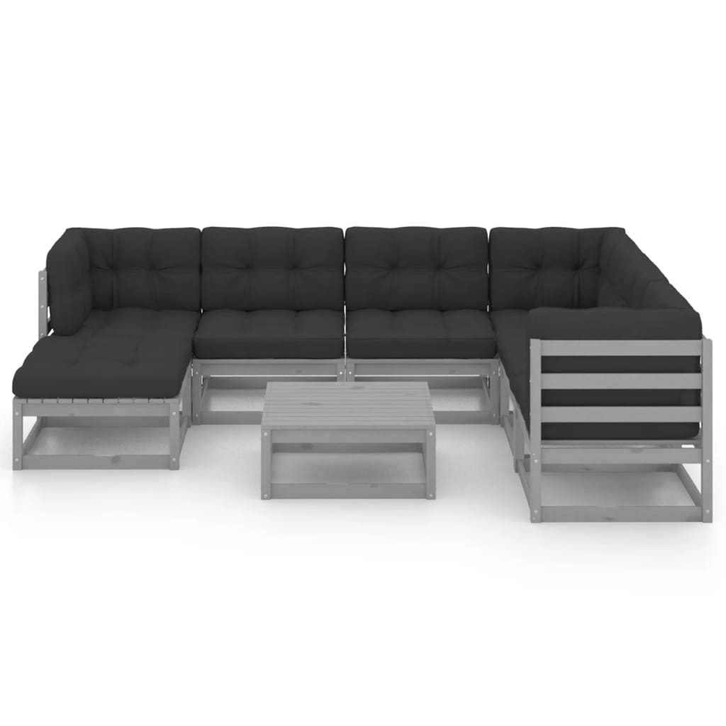 

vidaXL 8-delige Loungeset met kussens massief grenenhout