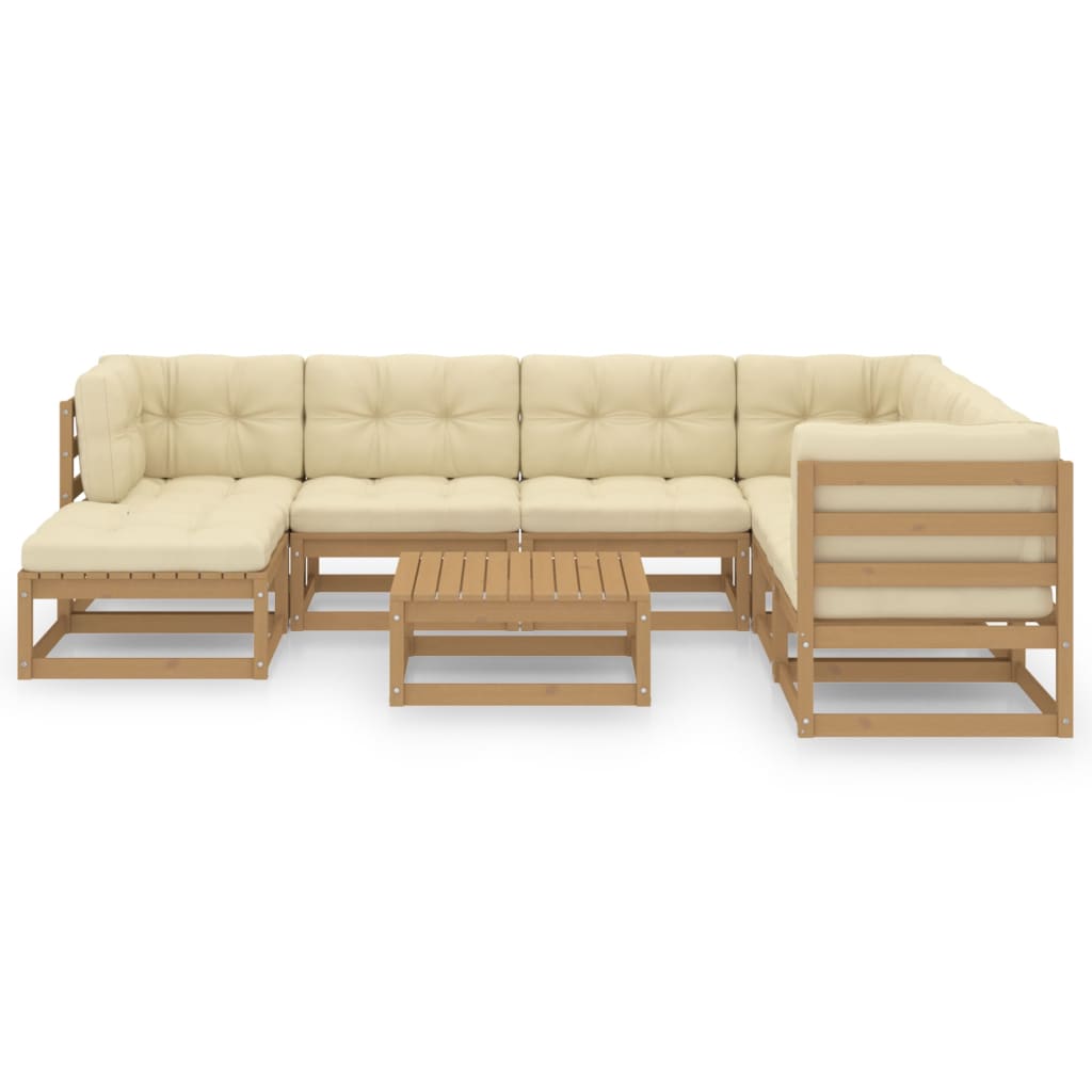 

vidaXL 8-delige Loungeset met kussens massief grenenhout