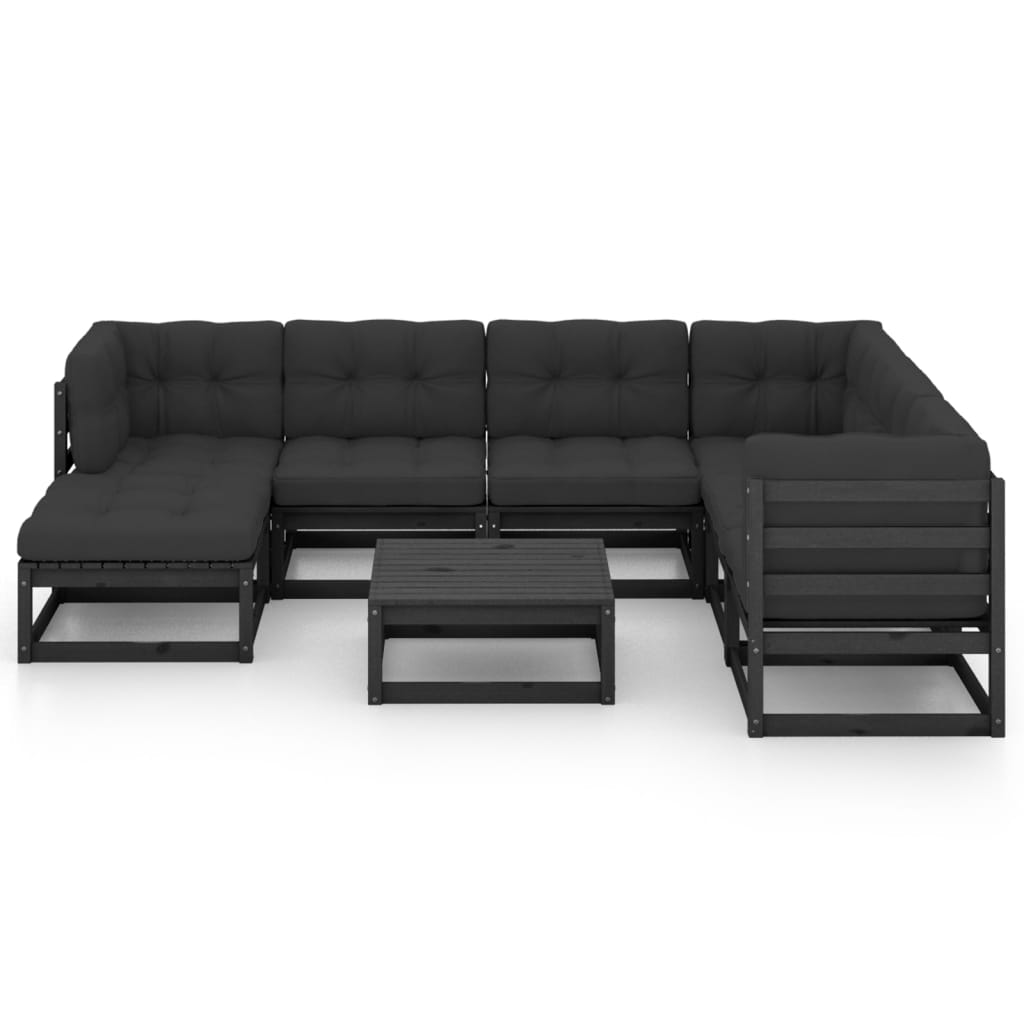 vidaXL 8-delige Loungeset met kussens massief grenenhout afbeelding