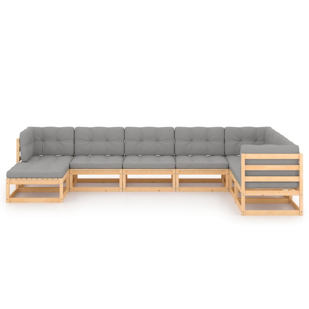 

vidaXL 8-delige Loungeset met kussens massief grenenhout