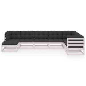 vidaXL 8 Parta Gar&eth;s&oacute;fasett me&eth; Sessum Gegnheil Fura