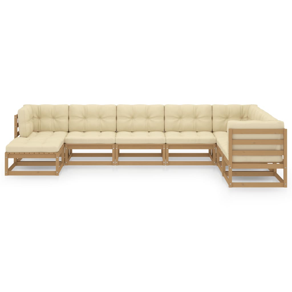 

vidaXL 8-delige Loungeset met kussens massief grenenhout