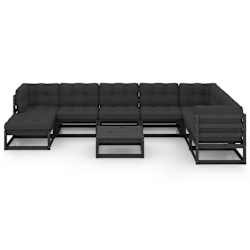 vidaXL 9-tlg. Garten-Lounge-Set mit Kissen Massivholz Kiefer