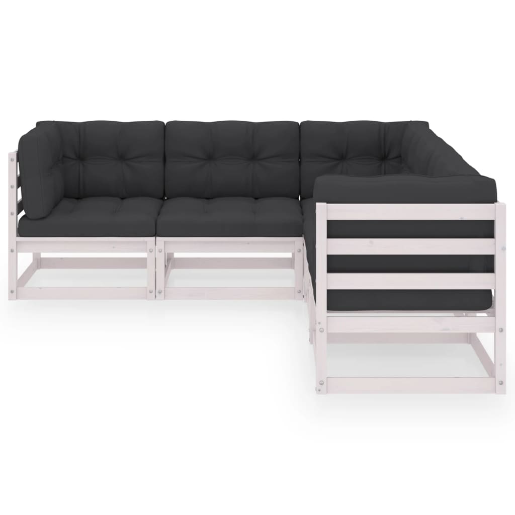 

vidaXL 5-delige Loungeset met kussens massief grenenhout