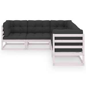 vidaXL 5-tlg. Garten-Lounge-Set mit Kissen Massivholz Kiefer