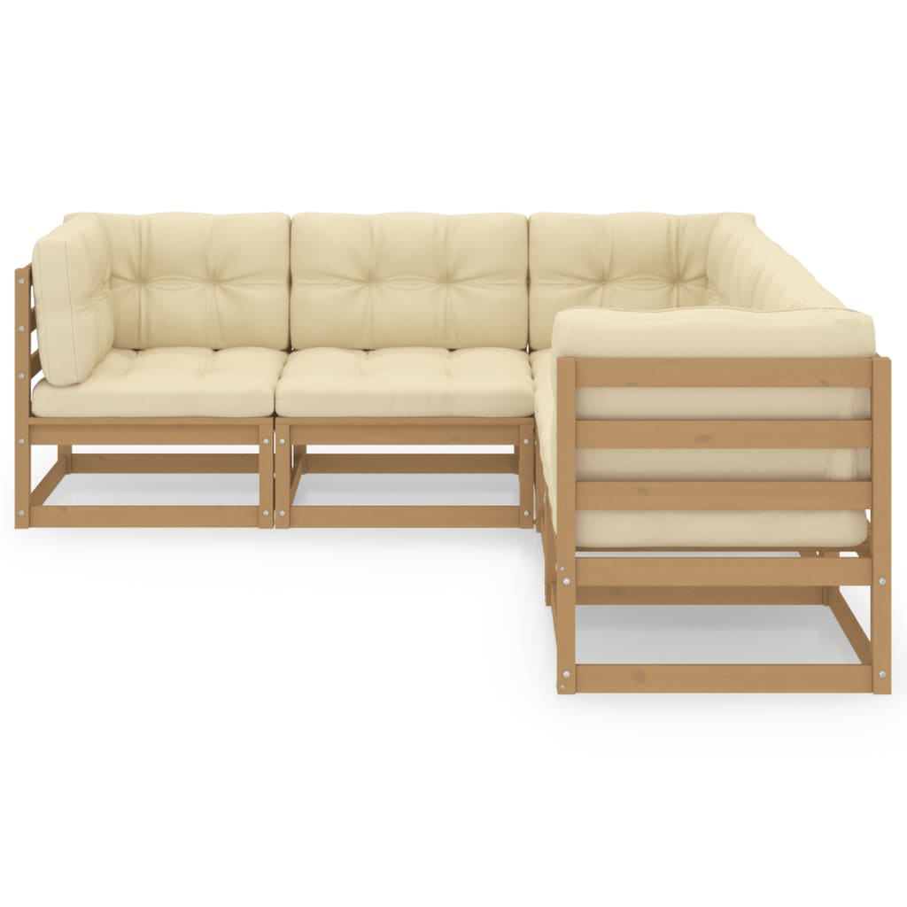 

vidaXL 5-delige Loungeset met kussens massief grenenhout