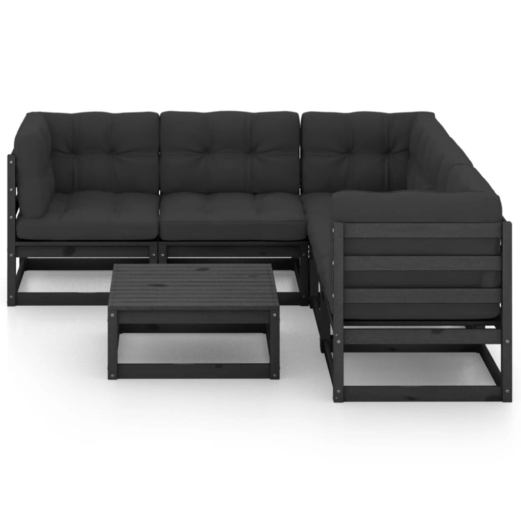 

vidaXL 6-delige Loungeset met kussens massief grenenhout
