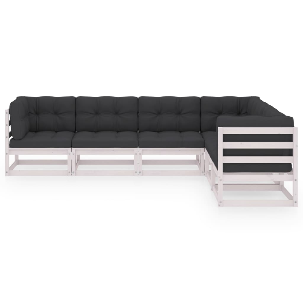 

vidaXL 6-delige Loungeset met kussens massief grenenhout