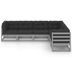 vidaXL 6-tlg. Garten-Lounge-Set mit Kissen Massivholz Kiefer