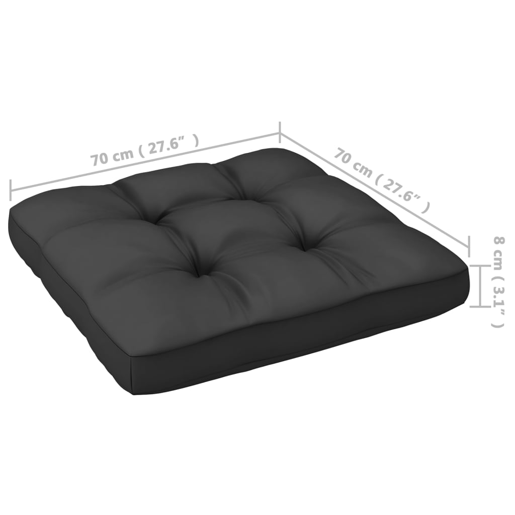 Set mobilier grădină cu perne, 10 piese, negru, lemn masiv pin