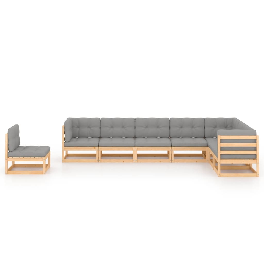 

vidaXL 8-delige Loungeset met kussens massief grenenhout