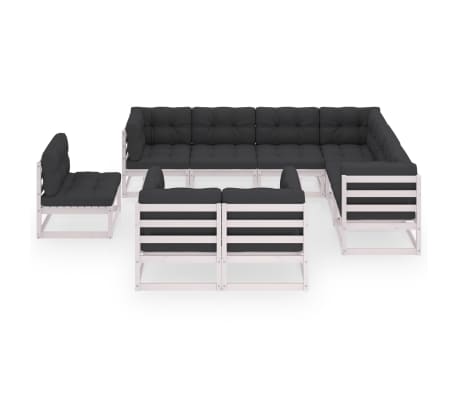 vidaXL Sodo komplektas su pagalvėlėmis, 9 dalių, pu&scaron;ies masyvas