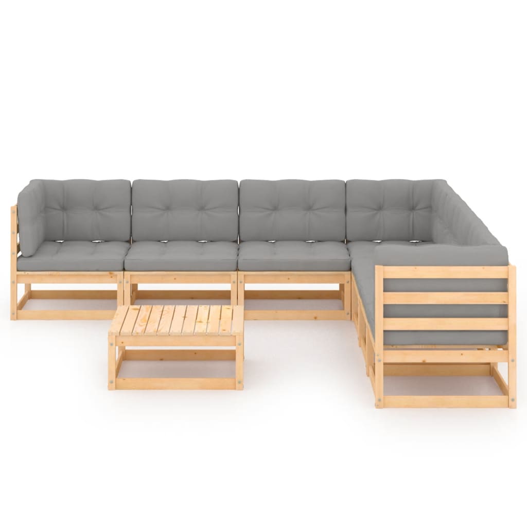 

vidaXL 8-delige Loungeset met kussens massief grenenhout