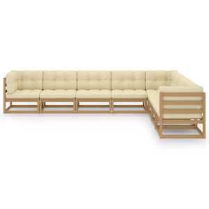 vidaXL 8-dielna z&aacute;hradn&aacute; s&uacute;prava s vank&uacute;&scaron;mi hned&aacute; borovicov&yacute; mas&iacute;v