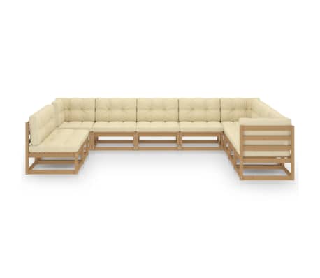 vidaXL 10-dielna z&aacute;hradn&aacute; s&uacute;prava s vank&uacute;&scaron;mi hned&aacute; borovicov&yacute; mas&iacute;v