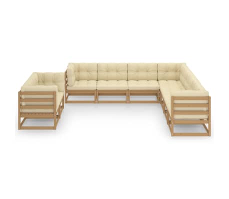 vidaXL 9d&iacute;ln&aacute; zahradn&iacute; souprava s podu&scaron;kami medově hněd&aacute; borovice