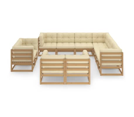 vidaXL 11d&iacute;ln&aacute; zahradn&iacute; souprava s podu&scaron;kami medově hněd&aacute; borovice